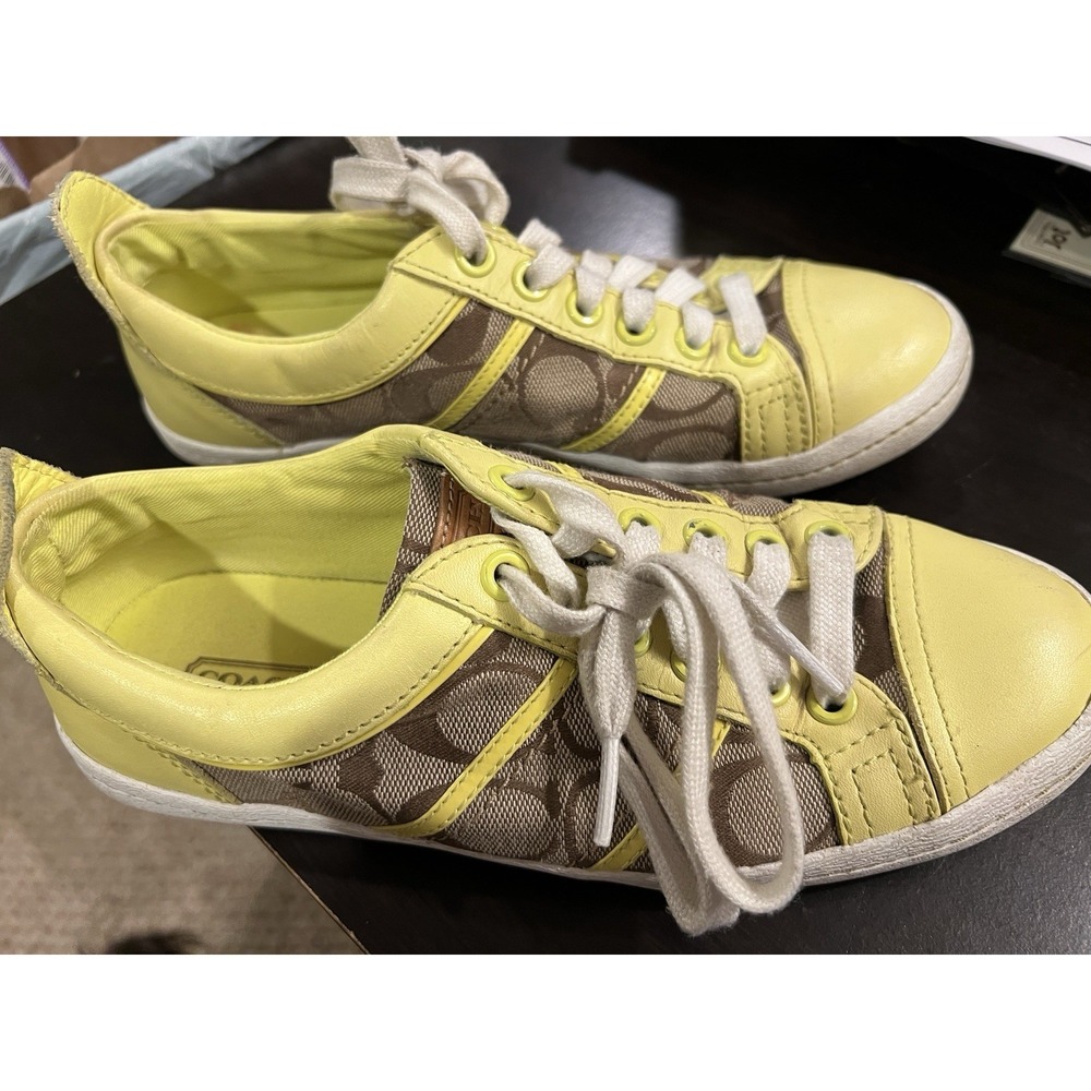 Coach Signature Alivia Sneakers Yellow Women's‎ Size 7M